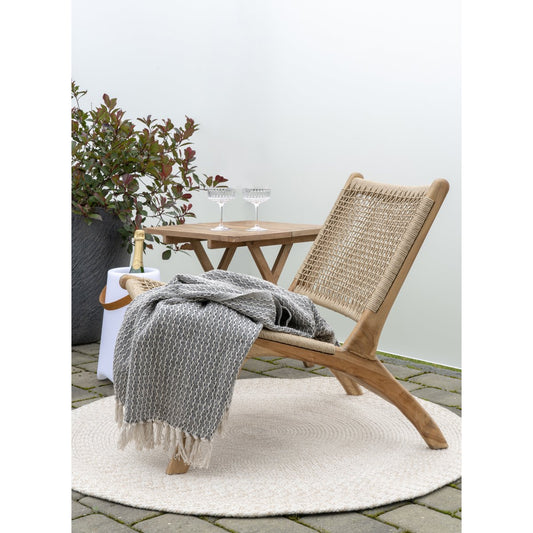 Menorca Vloerkleed - Zand, 100% gerecycled PET, Ø120 cm