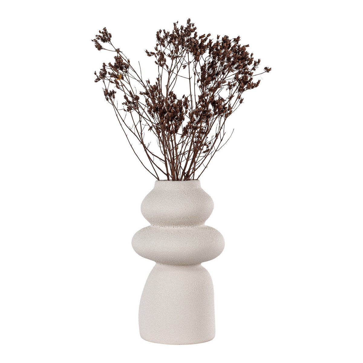 Vaas - Beige, Steengoed, Ø14,5x26,5 cm