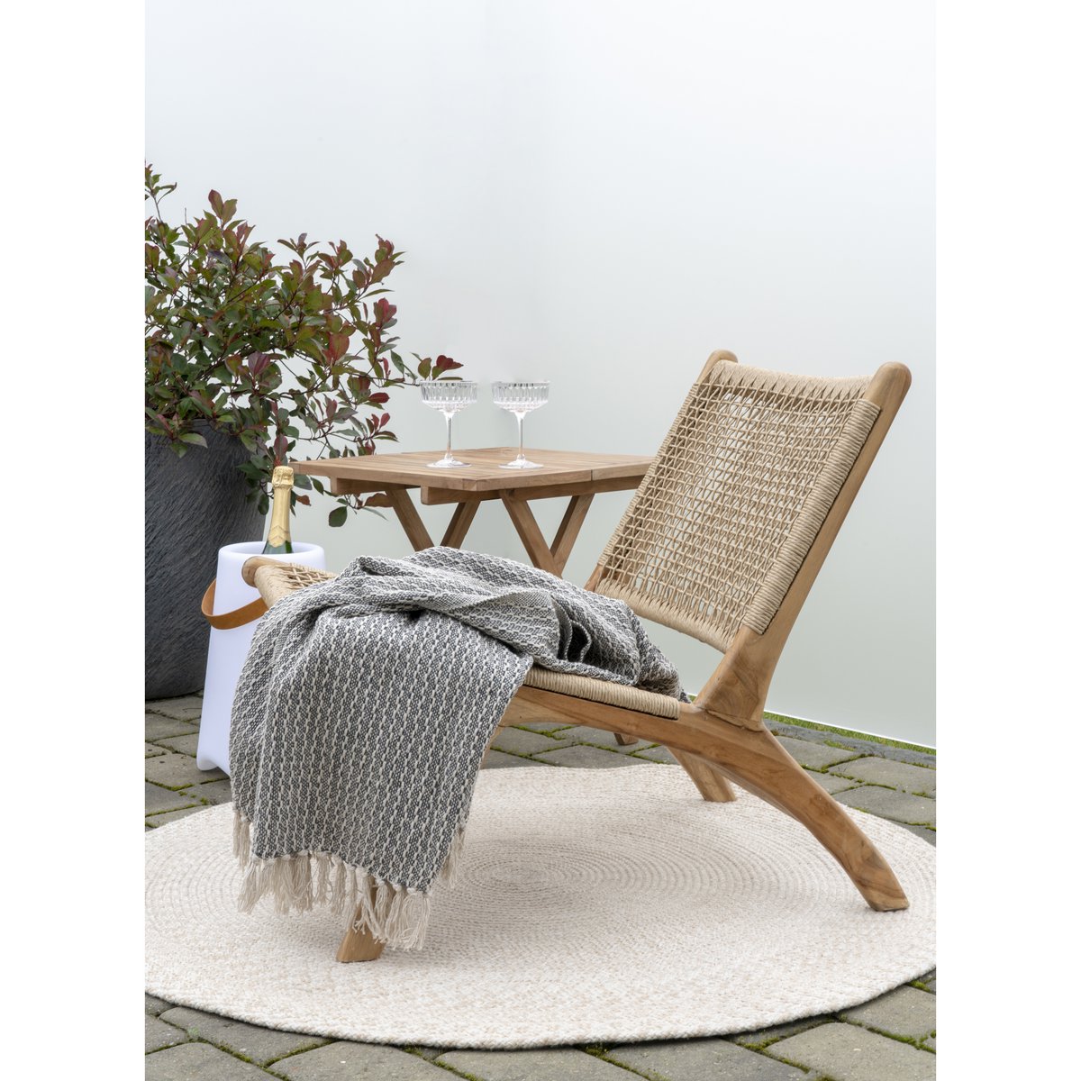 Menorca Vloerkleed - Zand, 100% gerecycled PET, Ø120 cm