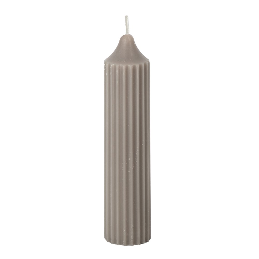 Korte soya dinerkaars ribbel taupe